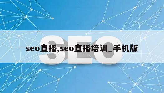 seo直播,seo直播培训_手机版